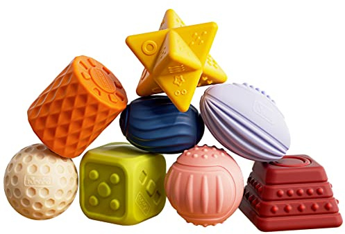 TUMAMA Baby Sensory Ball Set,Soft Textured Squeeze Balls Montessori Toys Easter Egg for Babies Toddlers 3-12 Months,8 Pack