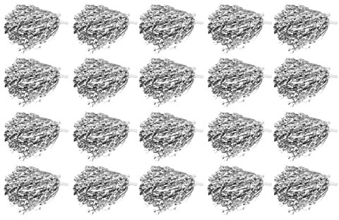 Pssopp 20 Stück Handblumen Cheerleader Pompons Cheerleader Pompons Handblumen für Kinder Erwachsene Balltanz Sportmannschaft (Silber)