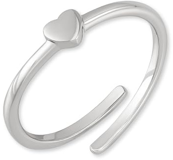 GD GOOD.designs Herz Ring für Damen - Verstellbarer Damenring mit Herz-Anhänger - Rostfreier 316L Edelstahl in 18K Gold, Silber oder Rosegold