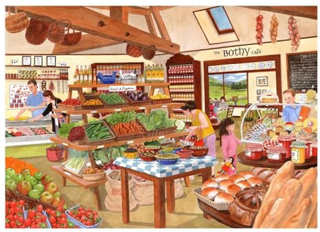 The House of Puzzles - Deli Delicious Jigsaw - Big 500 Piece Jigsaws For Adults, Extra Large Pieces, Artist Illustrated, Scenic Landscape, Deluxe Puzzle Gifts