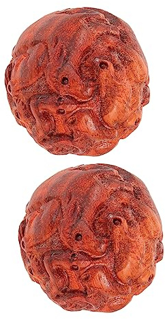 1 Paar Tragbare Holz Massagebälle für Handübungen und Muskelstimulation | Braune Kugeln, Manuelle Nutzung, zur Entlastung von Druck und Schmerz, Kompakt für Senioren