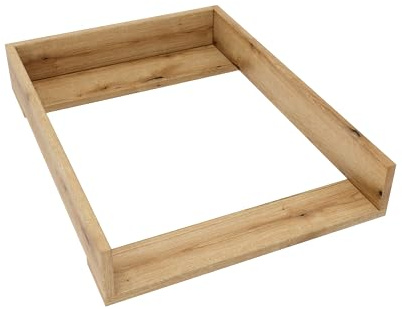 regalik Wickelaufsatz für Malm von IKEA für 48 cm Kommoden, Eiche | Abnehmbar Wickelkommode Aufsatz, Wickeltischaufsatz mit Geraden Frontplatten, einfache Montage, pflegeleicht, 72cm x 54cm