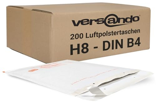 versando 200x H8 Luftpolsterumschläge Innenmaß 270 x 360 mm Außenmaß 290 x | 370 mm weiß für DIN B4