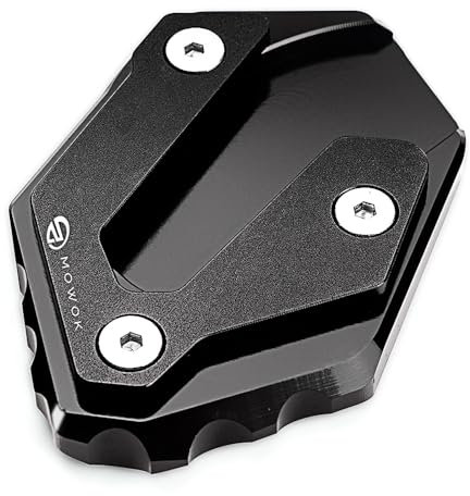 MOWOK Piastra Supporto Laterale Estensione Cavalletto Moto Accessori per MT07 MT09 TRACER 9 GT 7GT 900GT 700GT XSR 700 900 R7 R125 FZ6 XJ6 MT-125 MT-09 SP 2024 (Nero)