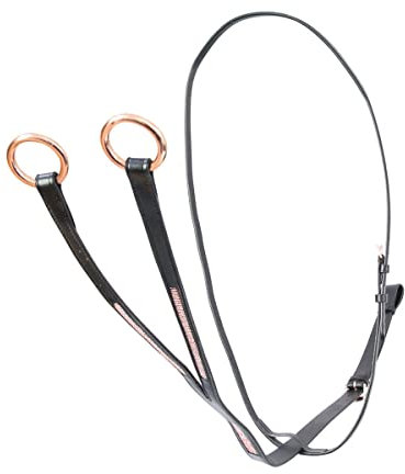 Hy Rosciano Lederpferd Martingale, Schwarz/Rotgold, Cob
