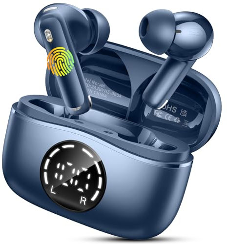 Wireless Earbuds, Ear Buds Bluetooth 5.4 Headphones 2025 with ENC Noise Cancelling, Bluetooth Earphones 48H Playtime Wireless Earphones HiFi Stereo, in Ear Headphones IP7 Waterproof/USB-C Fast Charge
