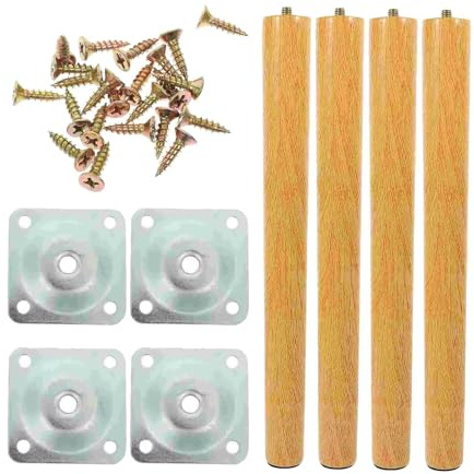 Sharplace 4Pcs Wood Furniture Legs Wood Table Legs Replacement Easy to Install Wooden Legs Hardware for Office Chair Table Sofa Cabinet, 50cm