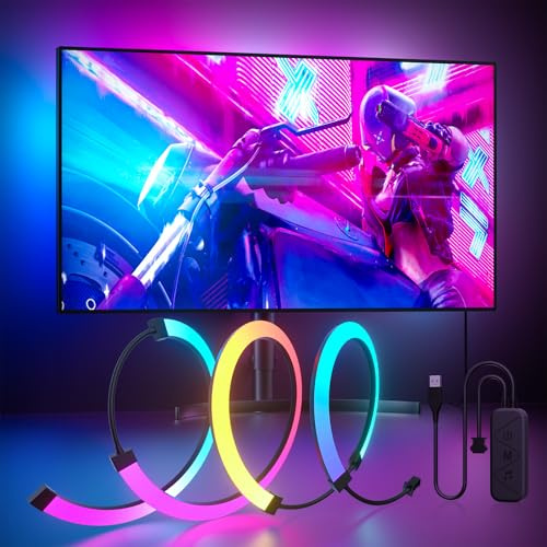 Luce per monitor da gaming, retroilluminazione con effetto di sincronizzazione del colore dello schermo per monitor per computer da 27 pollici, compatibile con computer Windows.