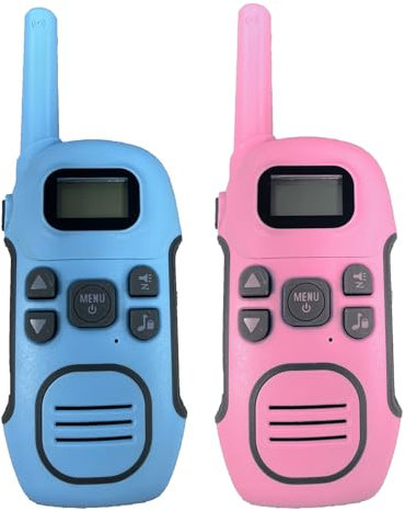 NXGKET Walkie Talkies for Kids Adults Long Range, PMR446 Rechargeable 2 Way Radios 16 Channels with 1200mAh Li-ion Battery, USB-C Cable, VOX for Boys Girls Outdoor Camping Hiking 2 Pack (Blue & Pink)