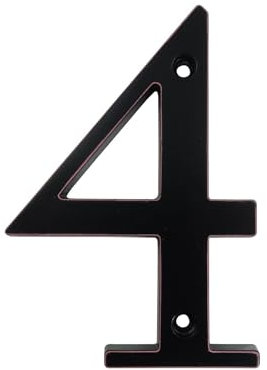 Hausnummern, Türnummern, 101 mm, schwarze Hausnummer, Türschild, große Außenadresse, Briefkastennummern, moderne Haus- und Wohnungsschilder, Metall-Zink-Legierung (Farbe: 1, Größe: 10 cm_4 Zoll)(4)