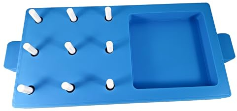 Tablero de 9 clavijas de plástico sostenible para terapia ocupacional, kit de prueba nine hole peg test (9HPT) para mejorar la destreza de los dedos, prueba de habilidad