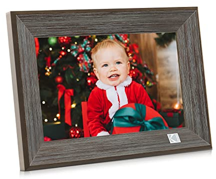 KODAK Cornice Digitale 10 Pollici WiFi Cornice Foto Digitale in Legno 1013W, HD IPS Schermo Touch, Cornici Elettronica con 16GB di Memoria, Rotazione Automatica, Condivisione di Immagine Musica Video