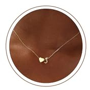 Turandoss Herz Kette mit Buchstaben Gold/Silber Geschenke für Frauen | 14K Gold Vergoldet, Kette mit Buchstaben A-Z, Halskette Herz, Geburtstagsgeschenk Geschenke für Kinder Freundin Mädchen