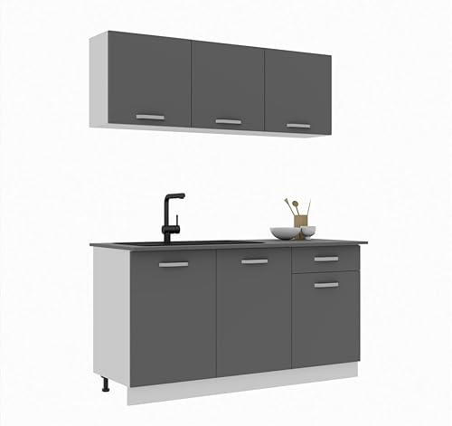 haaus Küchenzeile Ronda, Anthrazit/Weiß, L 150 cm
