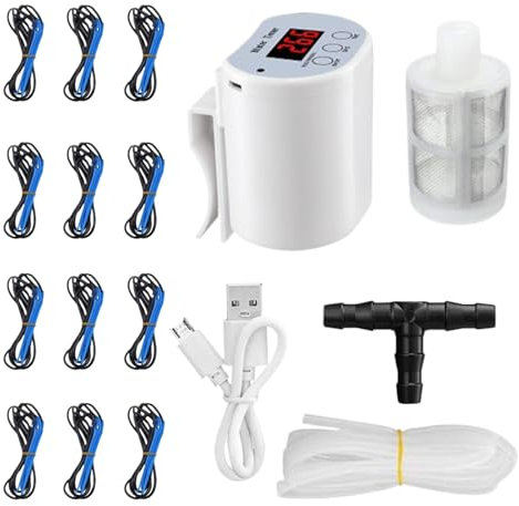 Miyanvuo Innaffiatore Automatico Piante, di Irrigazione Automatico per Piante in Vaso, Protezione Intelligente Con Timer per Piante da Interno Giardino Balcone Serra Facile Installazione