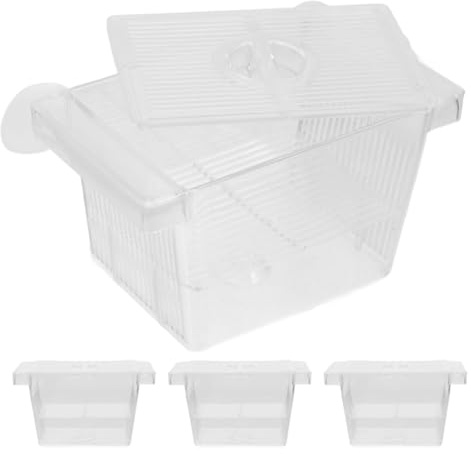 COLLBATH 4pcs Betta Fish Egg Incubator Self-floating Aquarium Breeding Box Fish Tank Divider Separator Aquarium Accessory