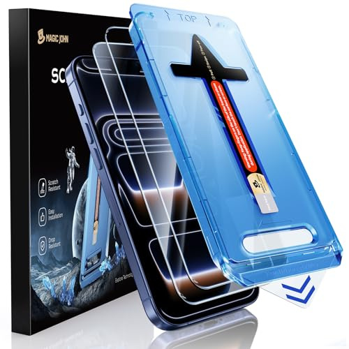 MAGIC JOHN 9H+ HD Schutzfolie für iPhone 17 Pro, 2er Set(2. Gen) | Staub- & blasenfreie Montage, fingerabdruckabweisend, 9H+ Hartglas, kratz- & stoßfest, hüllenkompatibel, abgerundete Kanten