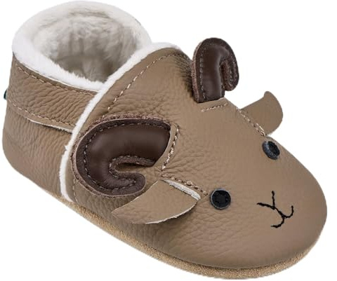 IceUnicorn - Scarpine per gattonare invernali per neonati, in morbido pile, con fodera calda, scarpe per primi passi in pelle liscia e morbida, 18-24 mesi