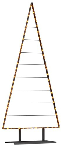 vidaXL Árbol de Navidad de Metal con Soporte Negro 210 cm Acero, Sala, Árbol Metálico, Decoración Minimalista, Navidad Moderna, Exhibición de Acero Contemporáneo