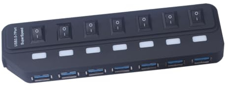 FRCOLOR Multifunction USB Hub Portable Docking Station with Independent LED Indicator Compatible with Laptop Keyboard Mouse Smartphone Data Transfer