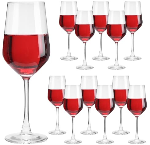 UMEIED Wine Glasses Set of 12, 13 Oz Red/White Wine Glass with Long Stem, Dishwasher Safe, Perfect for Home Bar Restaurant Birthdays Housewarming Gifts