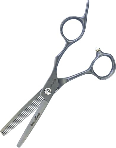 E-Kwip Baseline Offset Modellierschere - 5,5 Zoll Effilierschere mit 40 Zähnen - aus Japanstahl mit ergonomischen Offset-Design
