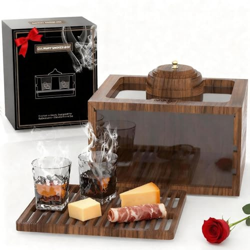 Bourbon Whiskey Smoker Kit，Old Fashioned Culinary Cuisine Smoking Kits Box for Cocktail Drinks Cheese & Smoked Food,Bar Accessories Smoker,valentines bourbon gifts for men