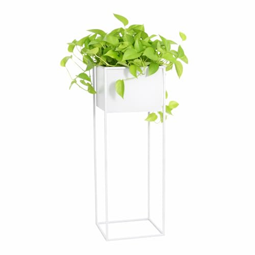 Anwicar Blomställ metall vit höjd 70 cm – växtstativ – modern dekoration vardagsrum – salong, blompall – blomtrappa – blomhylla inomhus – 70 x 24 x 24 cm