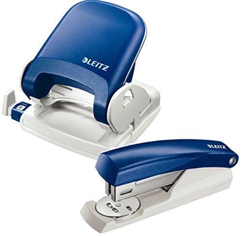 Leitz 5005 NeXXt Series Bürolocher für bis zu 25 Blatt + Heftgerät 5501 blau bis zu 25 Blatt Heftleistung