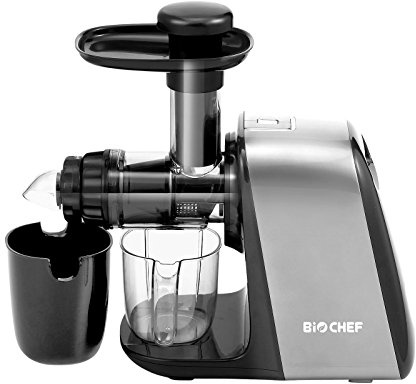 Extractor de zumos BioChef Axis Compact Cold Press Juicer – Licuadora en frío con Regulador de pulpa y BPA Free. 3 Años de Garantía. (Plata)