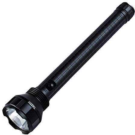TATTU D4 Heavy-Duty Tactical 4-Cell D LED Torch, Black