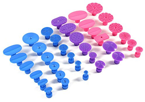 Dent Puller Tabs 36pz Paintless Dent Removal Repair Tools Linguette per Colla Strumenti di Riparazione per Ammaccature Senza Vernice per Carrozzeria Auto Dent Ventosa