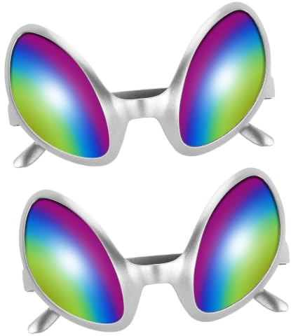 NUOBESTY skurrile Alien Brille Alien Kostüm Brille dekorative Brille Foto Requisiten Party Brille Party Favors 2 Stück (grüner Rahmen)