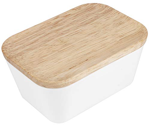 Chanmee Plato de Mantequilla, práctico Cuchillo de Mantequilla de Madera, Cuenco de Mantequilla Simple, hogar Multifuncional para mamá, Mantequilla de Cocina(250#)