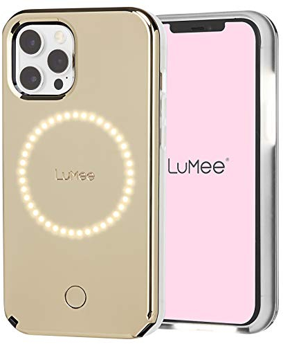 Case-Mate LuMee HALO by - Light Up Selfie Case for iPhone 12 and iPhone 12 Pro (5G) - Front & Rear Illumination - 6.1 inch - Halo Gold