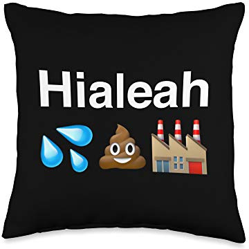 Hialeah Agua Fango y Factoria funny Cuban emoticon Throw Pillow