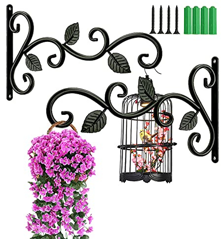 Taasmoog Pflanzenhaken Blumenhaken, 2 Stück Hängekorbhalterung für den Außenbereich Wandbehang Blumenampelhalter für Pflanzgefäße Laternen Häuser Windspiele