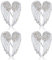 Cyrank 4 pièces Broches Aile d'ange, Grandes Broches décoratives émail Cristal Insecte Broche métal Cristal Broche Broches Broches Mignonnes pour Femmes Hommes(Blanche)