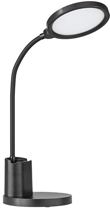EGLO LED Akku Tischlampe Rehamna, aufladbare Nachttischlampe touch dimmbar | Schreibtischlampe Büro mit USB Ladefunktion, Kunststoff in Schwarz, warmweiß-kaltweiß