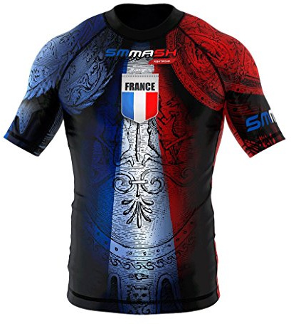 SMMASH Rashguard Manche Courte Garçon, T-Shirt Compression pour Garçon, Arts Martiaux, Boxe, MMA, Kickboxing, Krav Maga, Matériau Antibactérien, Produit dans l'Union Européenne