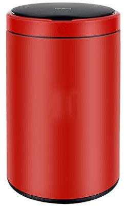 Poubelle Intelligente Étanche Poubelle Intelligente À Induction 12L Poubelle Ménager avec Couvercle Poubelle Automatique Simple Poubelle De Cuisine (Rouge)