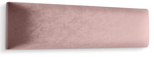 Muralo Wandkissen Gepolstert, Velours, Wandpolster - 90x30 cm, Hellrosa | Wandpaneel, ideal als Bettkopfteil oder Lendenkissen - für Schlafzimmer und Wohnzimmer, einfache Anbringung mit Montagekleber