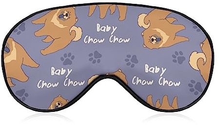 Little Chow Chow Schlafmaske, Augenschutz zum Schlafen, Augenbinde mit verstellbarem Riemen, blockiert leichtes Nickerchen bei Nacht, Reisen, für Männer und Frauen