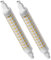 R7s LED 118mm Bombilla 10W Regulable, Luces de Inundación Tipo J de Doble Extremo (100W Halógeno T3 Equivalente),3000K 1000LM,Luz Lineal Lámparas de pared/seguridad/suelo,Paquete de 2 (Blanco Cálido)