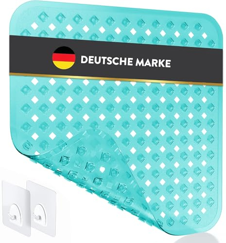BAMONDO Duschmatte rutschfest & Hautsensitiv (türkis transparent) 53x53 cm - Antirutschmatte Dusche maschinenwaschbar - Duscheinlage rutschfest BPA frei