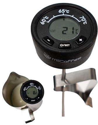 MiiCoffee Digitales Milchaufschäumthermometer mit Clip, Espressomaschinen-Zubehör zum Aufschäumen von Milch (Celsius)