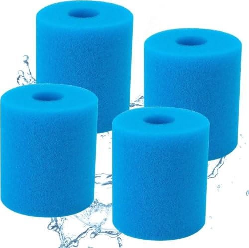 Tissting 4 Stück Filterschwamm Typ H Pool Schwammfilter 9cm ID 10cm OD | Schaumstoff Poolfilter Schwimmbad Filter Ölabsorbierender Schwamm Filter für Pool Aquarium Spa