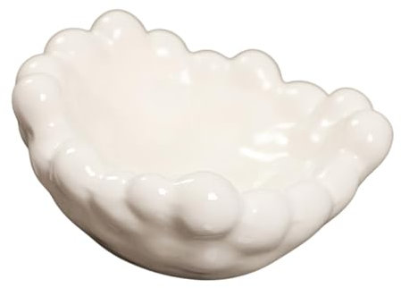 APLVFFZH Cuenco para Llaves, Bandeja para joyería, Plato para Anillo, Plato Decorativo para Collares y Llaves, Blanco
