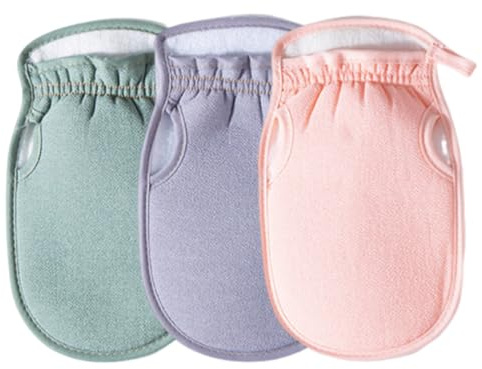 3 Pezzi Guanto Esfoliante Corpo Premium, Guanti Lavaggio Esfoliante, Rimozione della pelle morta per il Corpo, Spugna Scrub Corpo, Spugna Doccia per Peeling e Scrub