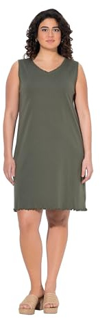 gs1 data protected company 4069787000005 Kleid, A-Linie, Jersey, V-Ausschnitt, Ärmellos Robe, Gris, 54-56 Femmes